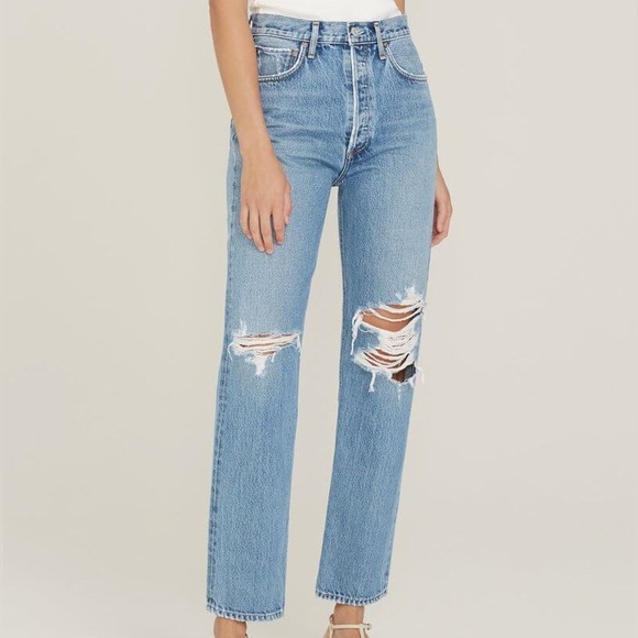 Agolde 90’s Pinch Waist high rise straight leg jeans in backdrop size 24 NWOT - Picture 1 of 6